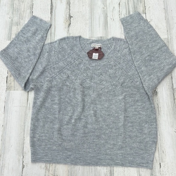 NEW! KNOX Rose Sweater Sz 2X Womens Long Sleeves Crew Neck‎ Lightweight Grey - Picture 1 of 8